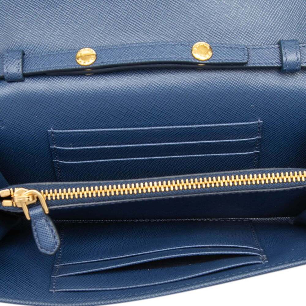 PRADA Blue Leather Saffiano Shoulder Bag - Picture 4 of 6
